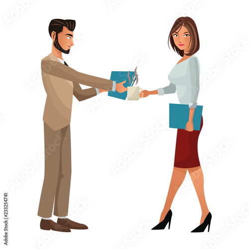 business coworkers executives cartoon