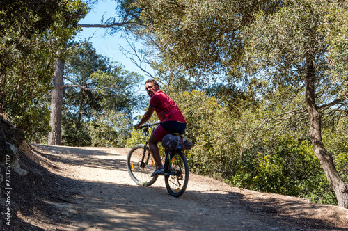 Bicycle trip in a wood on the island of Porquerolles