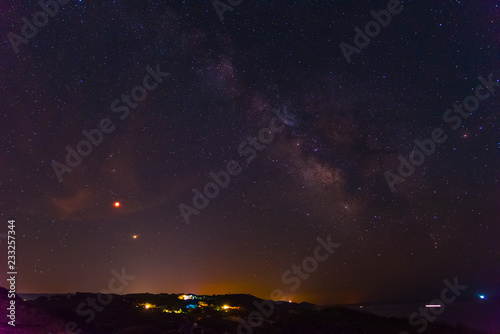 Milky way over Alghero coastline