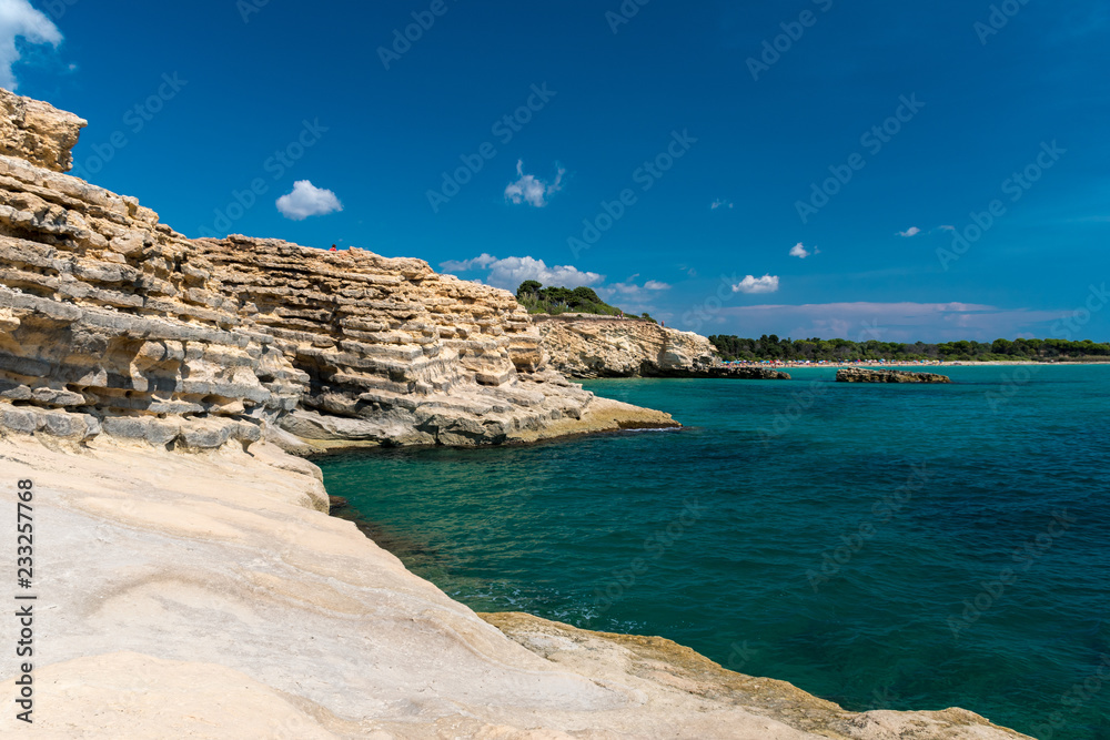 Rocky coastline in the Gelsomineto area, near Siracusa
