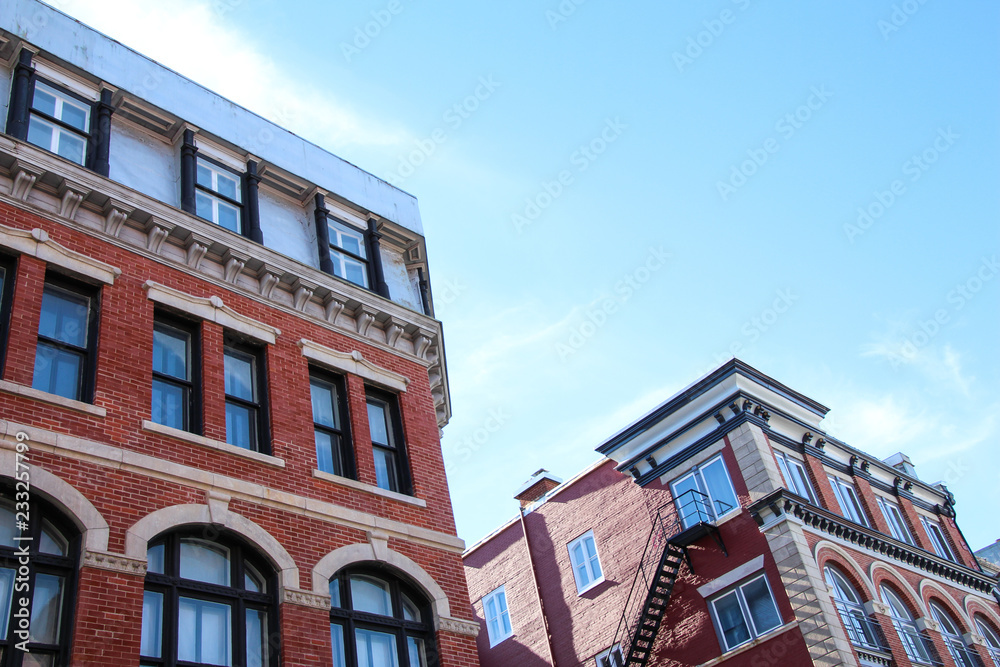 Fototapeta premium Red buildings in Montreal, Canada
