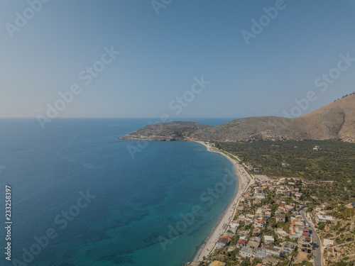 Aerial view of Qeparo beach in Himare, Albania (Albanian Riviera) © A Daily Odyssey