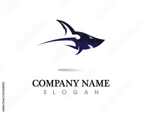 Shark Logo Template and design vector fish wild sea animal © anggasaputro08