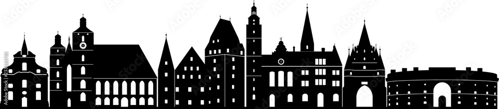 Obraz premium Ingolstadt skyline detailliert // Vektor