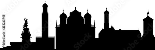 Augsburg skyline schwarz // Vektor
