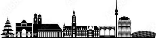 München skyline detailliert // Vektor