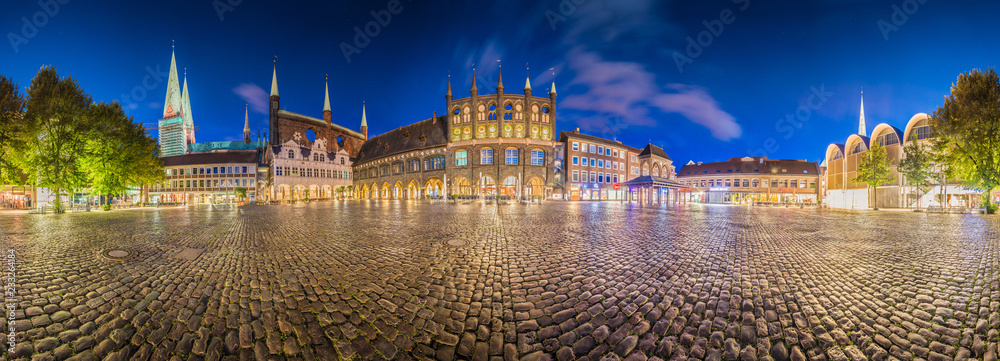 Market square in Luebeck, Germany.