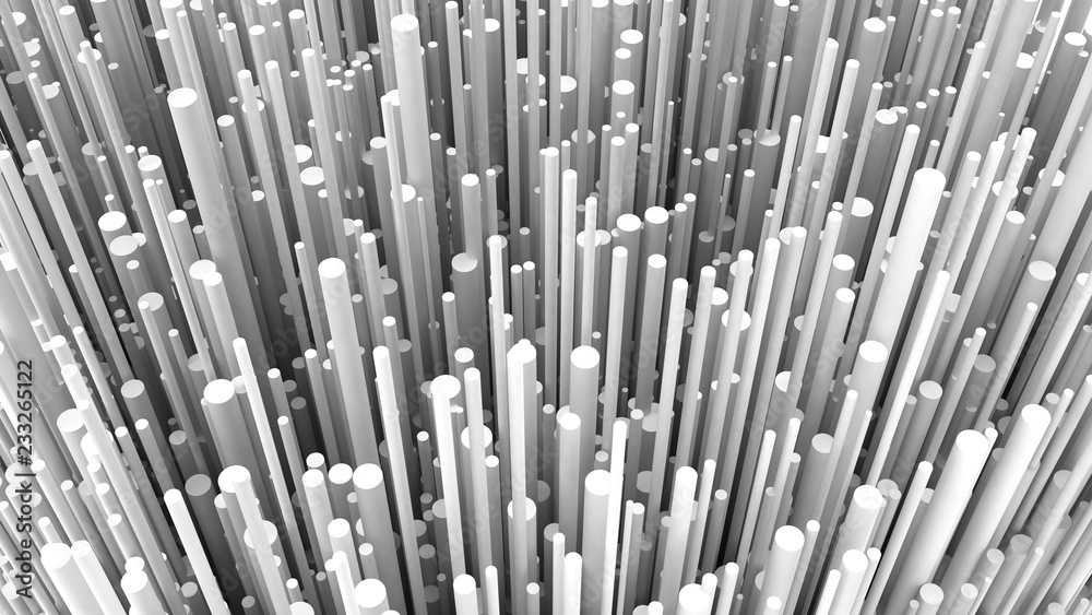 3d render cylinders background. Geometric shapes. Cylinders backdrop. Trendy modern wallpaper. 3d illustration. Fiber. Futuristic. Particle explosion. Spore. Abstract texture. 3d render cylinders background. Geometric shapes. Cylinders backdrop. Trendy modern wallpaper. 3d illustration. Fiber. Futuristic. Particle explosion. Spore. Abstract texture.