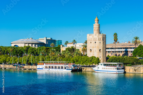 The Torre del Oro tower in Seville, Spain. photo