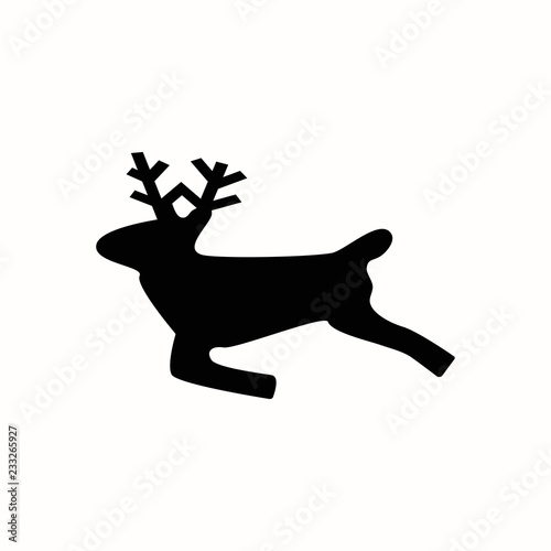 Christmas reindeer silhouettes isolated on white background