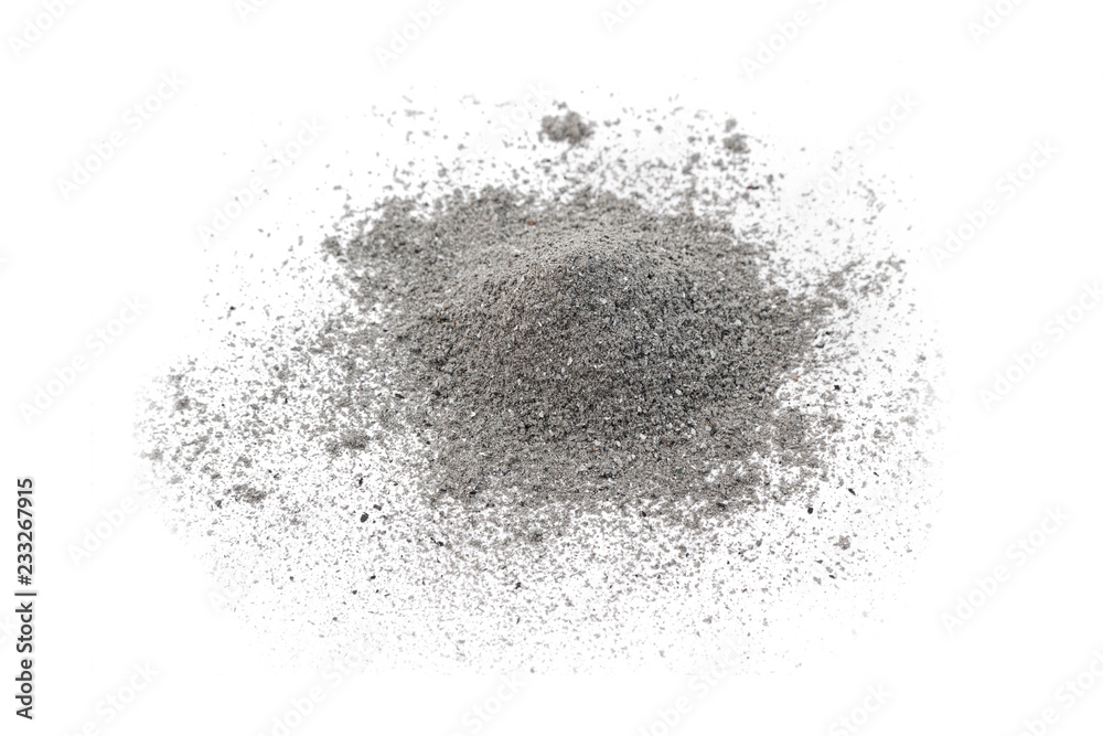 Ash pile isolated on white background, texture, Ash Wednesday concept Ash pile isolated on white background, texture, Ash Wednesday concept