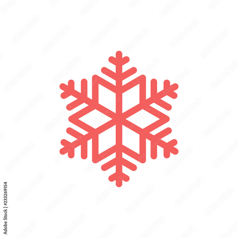 Simple Snowflake Icon graphic. isolated element on white Simple Snowflake Icon graphic. isolated element on white