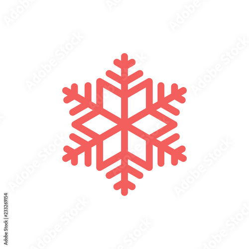 Simple Snowflake Icon graphic. isolated element on white