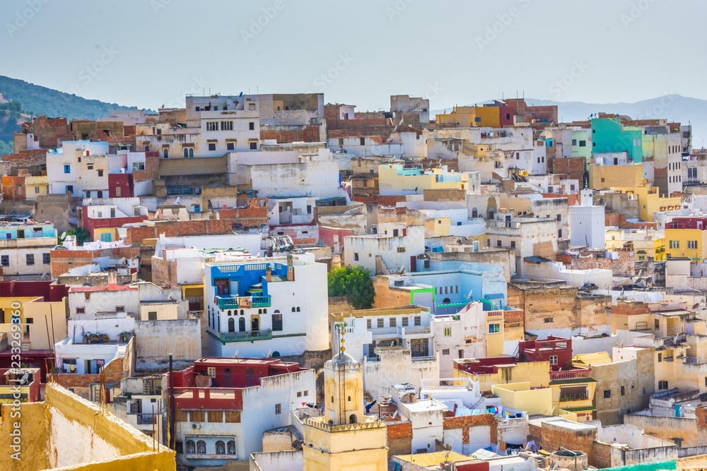 Landscape of the sacred town of Moulay Idriss, Morocco