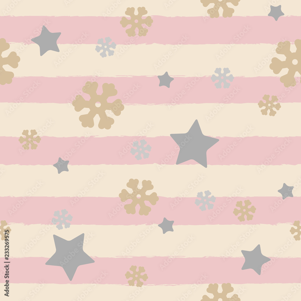 Cute christmas texture. Seamless pattern in pastel colors. Stars and gifts. Two seamless textures inside. Vector. Eps10. Cute christmas texture. Seamless pattern in pastel colors. Stars and gifts. Two seamless textures inside. Vector. Eps10.