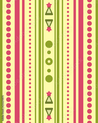 Bright seamless christmas texture. Geometric New Year pattern. Fun colors and simple shapes. Eps 10 vector.