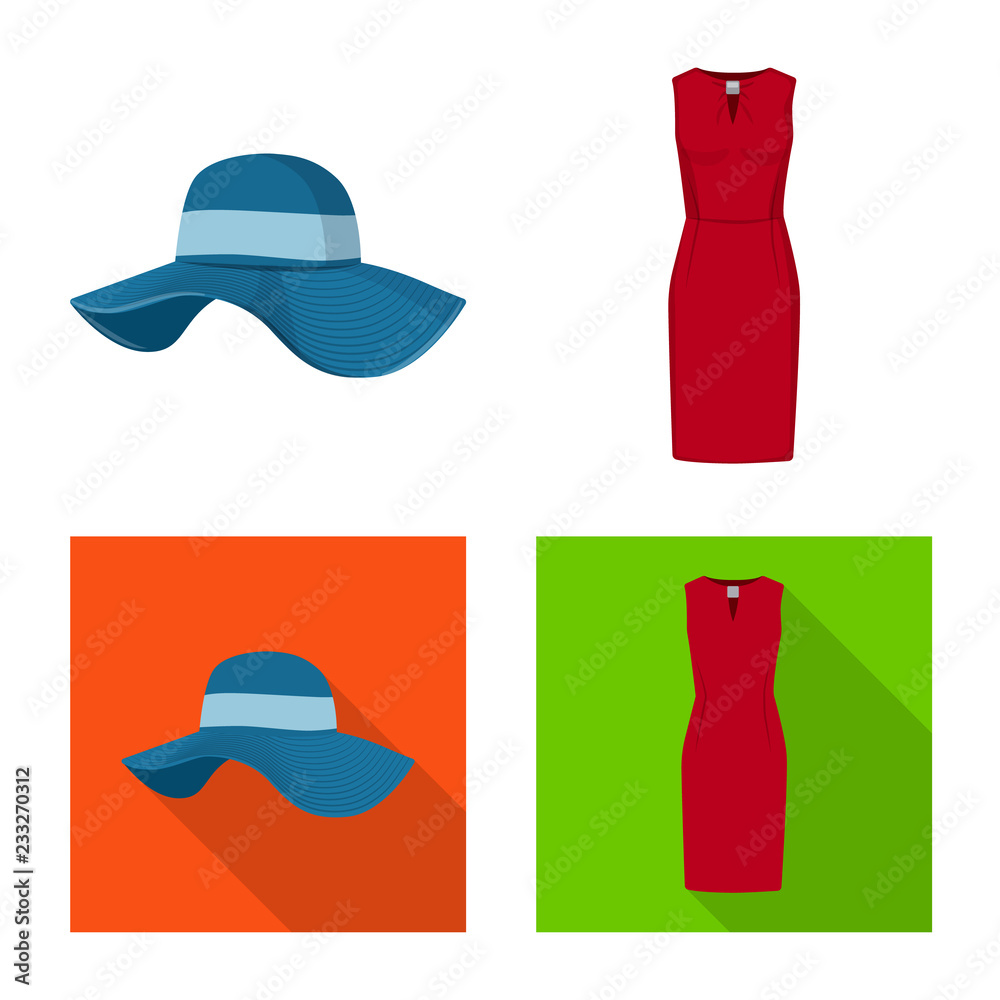 Vector illustration of woman and clothing icon. Set of woman and wear stock symbol for web. Vector illustration of woman and clothing icon. Set of woman and wear stock symbol for web.
