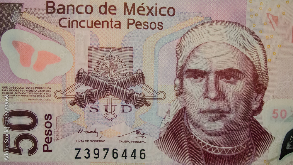 billete de 50 pesos mexicanos Stock Photo | Adobe Stock