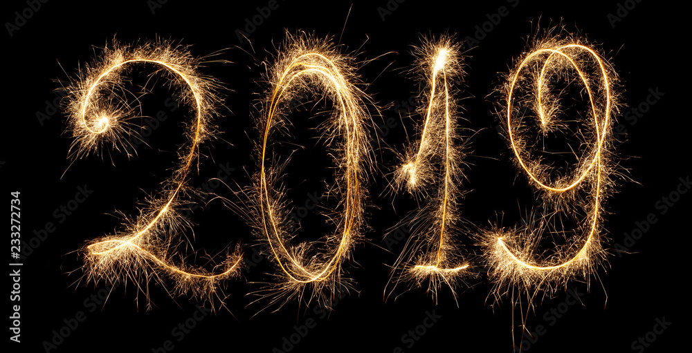 2019 new year. it's written in fireworks. 2019 new year. it's written in fireworks.