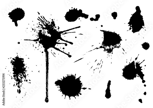 Set of blots and stains isolated on white background vector