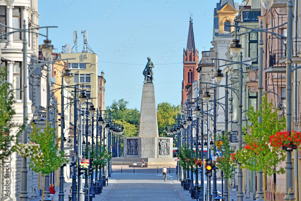 Obraz premium Łódź, Poland - Piotrkowska street. 