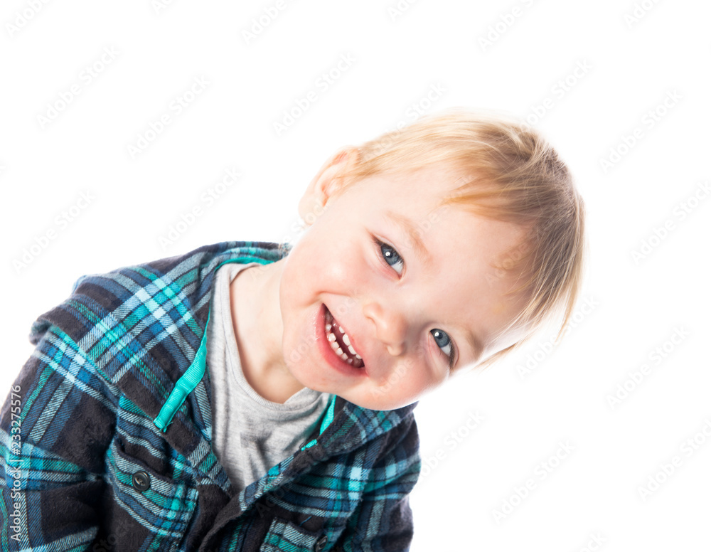 A Cute Little Boy Isolated on the White Background. A Cute Little Boy Isolated on the White Background.