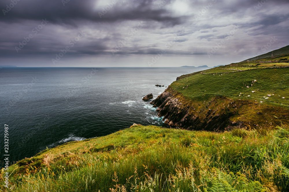 The world famous Ring of Kerry is a 'must do' scenic tourist drive or cycle in County Kerry, in the south west of Ireland. Very foggy but still beutiful. Wild Atlantic Way