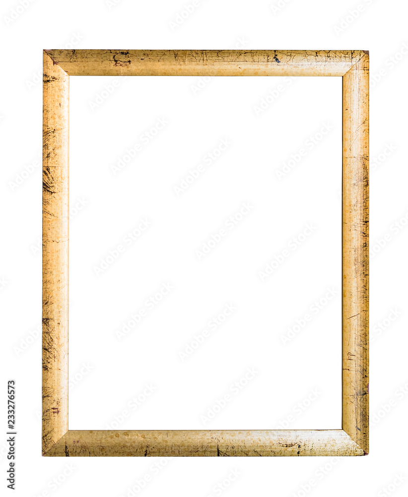 Golden decorative picture frame isolated on white Golden decorative picture frame isolated on white