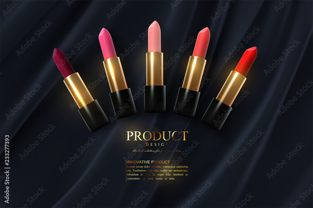 Lipstick collection ads poster template. Lipstick collection ads poster template.