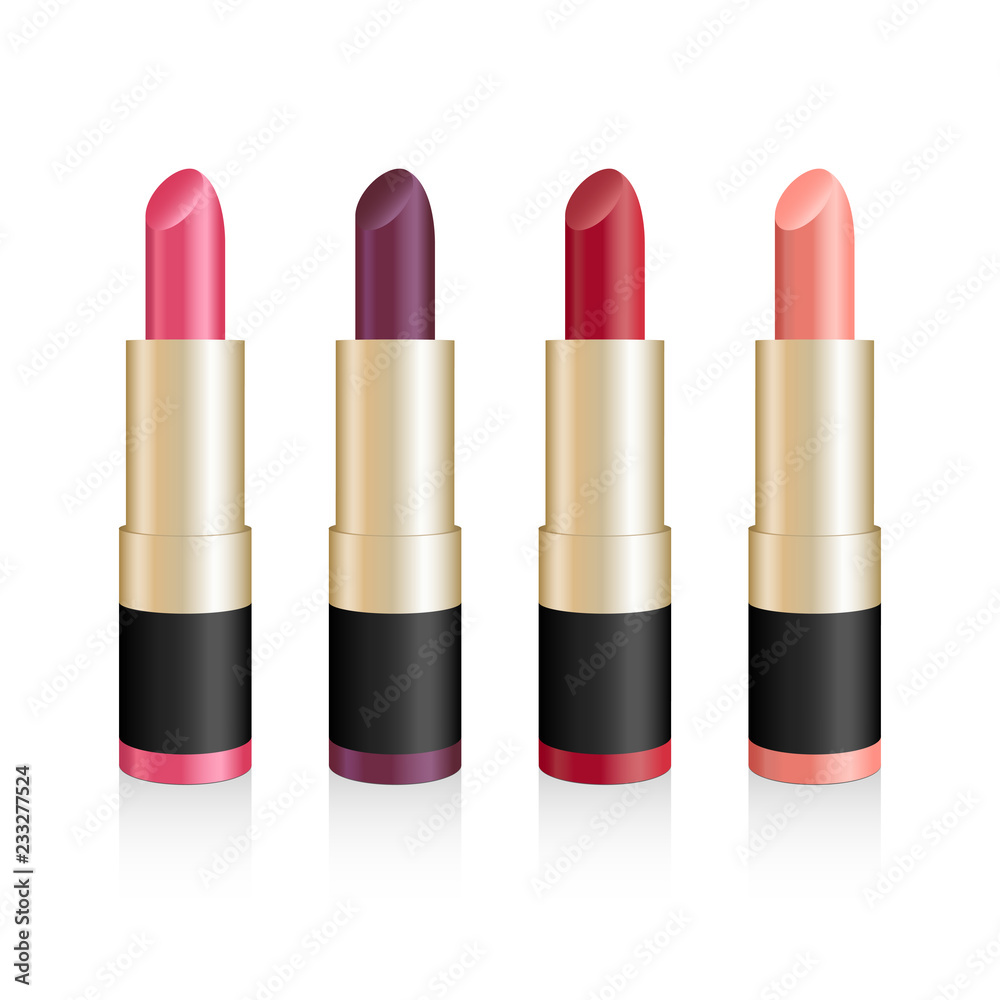 Set of color lipsticks. Illustration isolated on background. Graphic concept for your design Set of color lipsticks. Illustration isolated on background. Graphic concept for your design