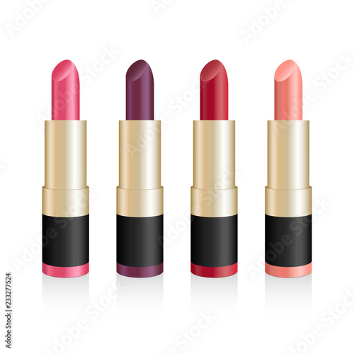 Set of color lipsticks. Illustration isolated on background. Graphic concept for your design