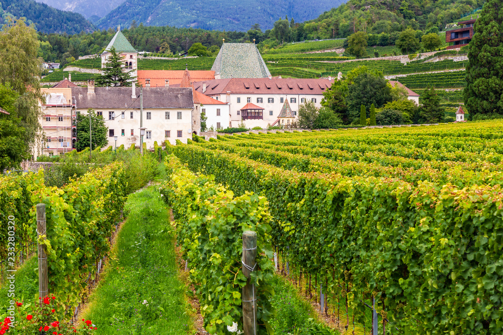 Monastery Neustift with vineyards, Brixen, Italy