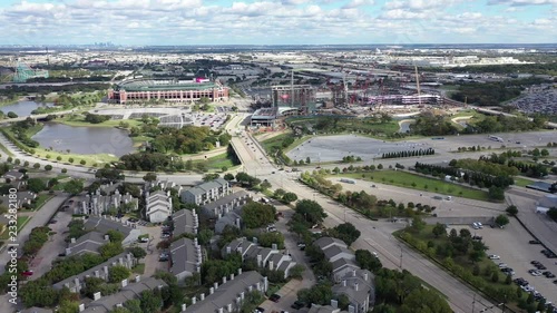 Aerial of the AT&T Stadium Complex in Arlington, Texas