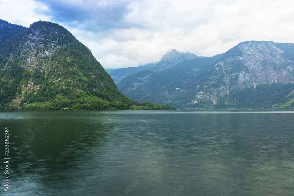 Scenery at Grundlsee lake in Alps mountains, Austria