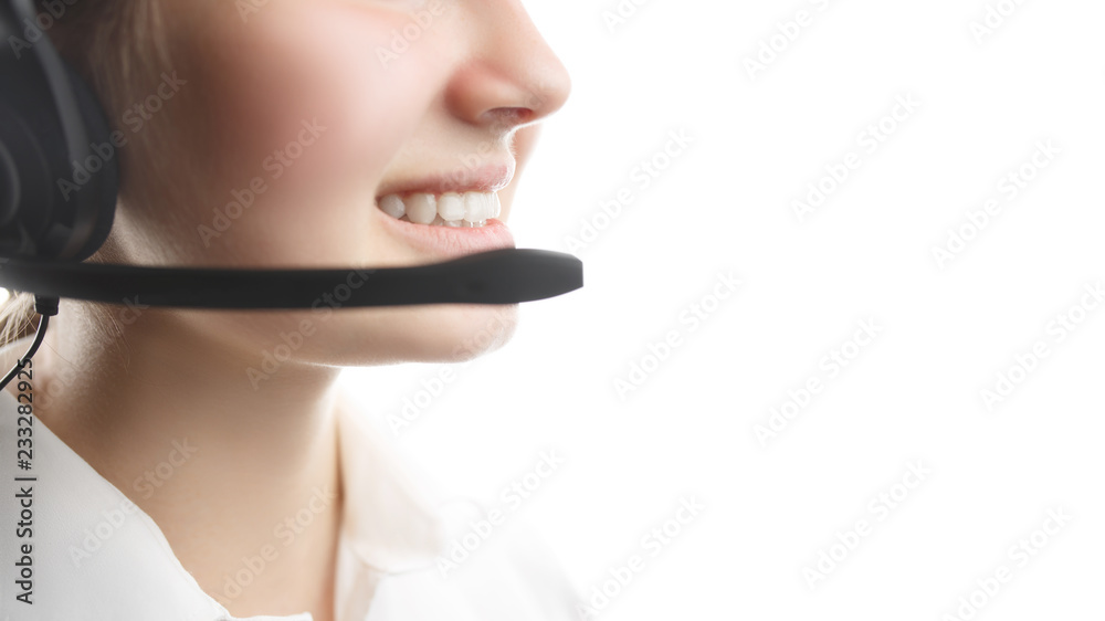 call center worker on an isolated white background call center worker on an isolated white background