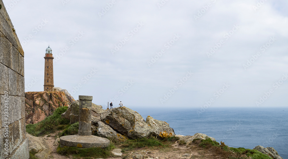 Vistas del Faro en el Cabo Vilan en la costa de la Muerte , Camariñas, en la provincia de La Coruña. Verano de 218