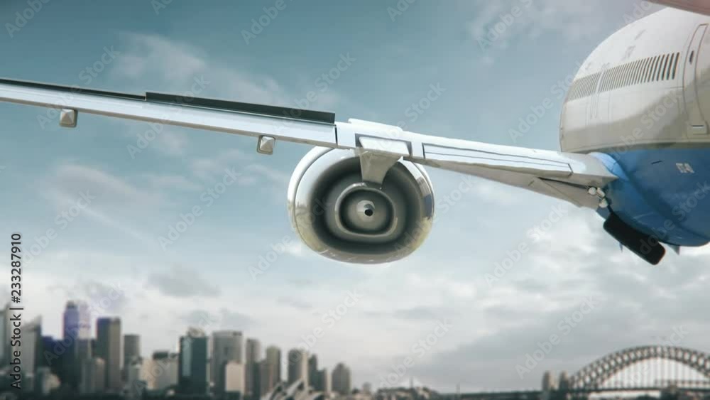Airplane Landing Sydney Australia Airplane Landing Sydney Australia
