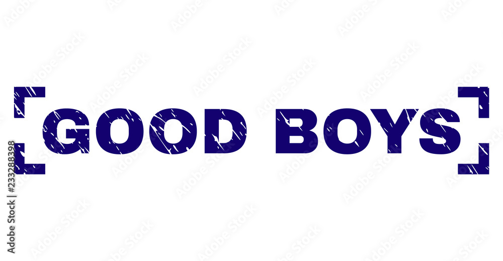 GOOD BOYS label seal watermark with corroded texture. Text label is placed between corners. Blue vector rubber print of GOOD BOYS with corroded texture. GOOD BOYS label seal watermark with corroded texture. Text label is placed between corners. Blue vector rubber print of GOOD BOYS with corroded texture.