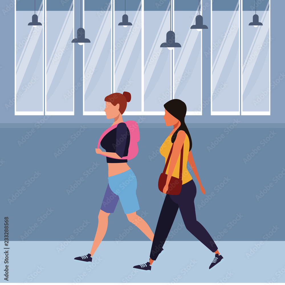 Fototapeta premium Young women walking