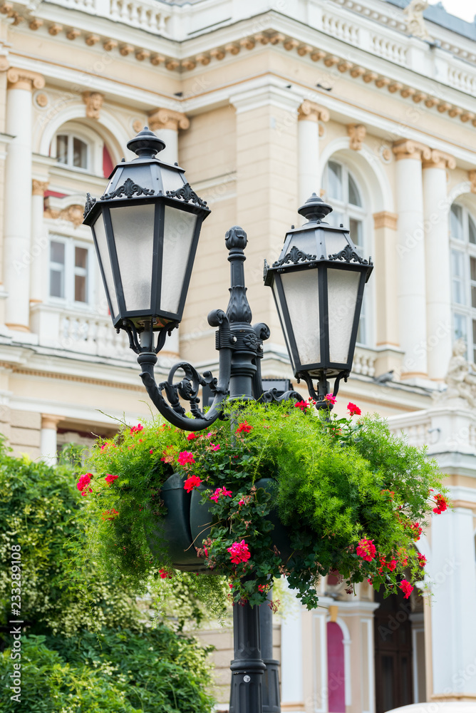 street lights for with flowers