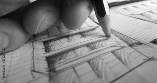 Fotografie Progettare edifici a mano libera - Architetto