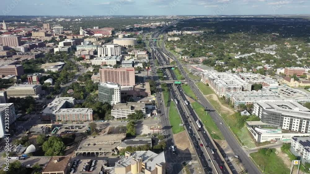 Aerial of Downtown Austin, Texas on a Sunny Day, 2018 Aerial of Downtown Austin, Texas on a Sunny Day, 2018