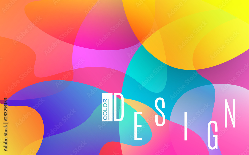 Colorful shapes. Bright abstract background. Plastic color elements. Trendy design for banner, poster, flyer, card. Modern abstract backdrop. Vector illustration