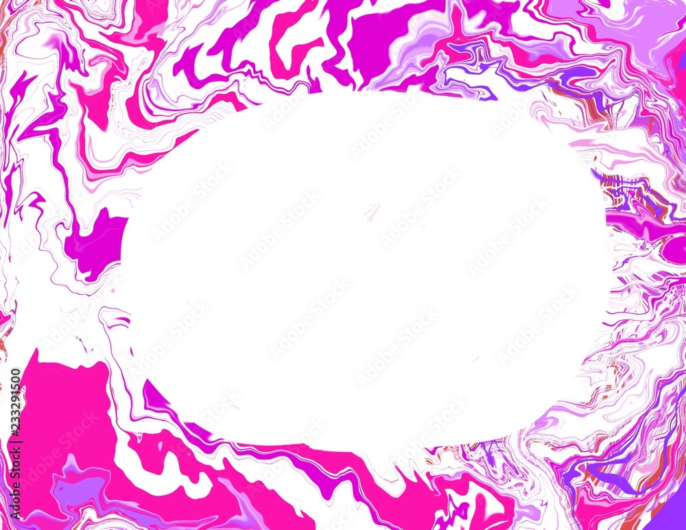 Abstract swirl fluid motion painted border frame with multicolor border design background with open space for text and copy