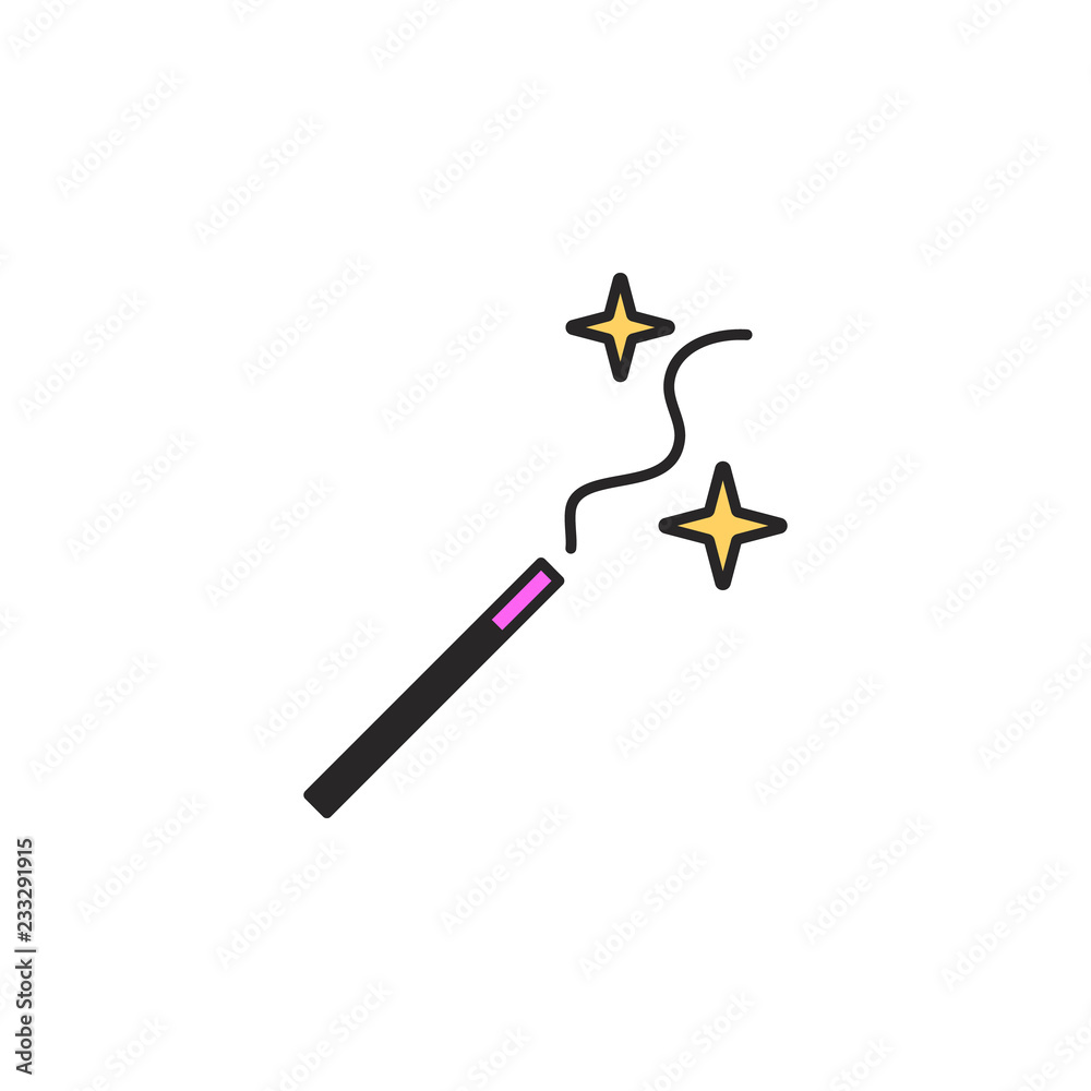 magician's wand icon. Element of magic icon for mobile concept and web apps. Color magician's wand icon can be used for web and mobile magician's wand icon. Element of magic icon for mobile concept and web apps. Color magician's wand icon can be used for web and mobile