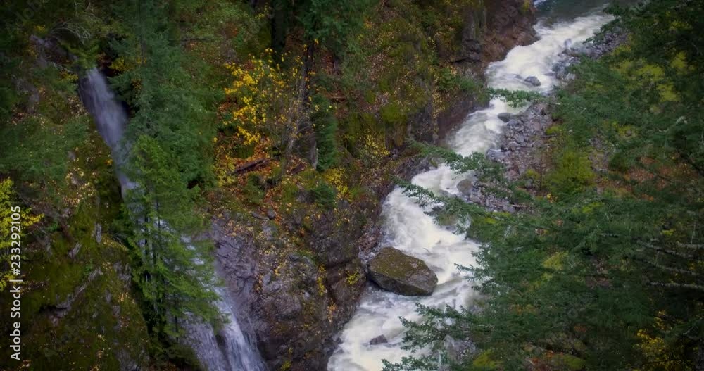 Gorge Creek Falls on a misty fall afternoon in the North Cascades Gorge Creek Falls on a misty fall afternoon in the North Cascades