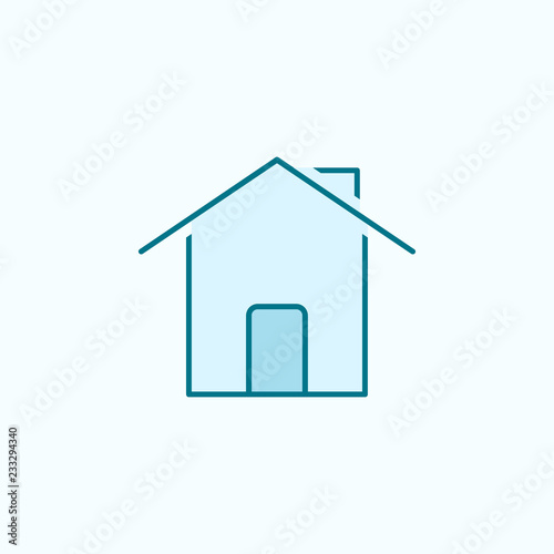 house 2 colored line icon. Simple colored element illustration. house outline symbol design from web icons set