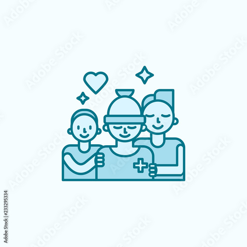 with love to patient 2 colored line icon. Simple colored element illustration. with love to patient outline symbol design from canser set