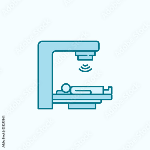 roentgen 2 colored line icon. Simple colored element illustration. roentgen outline symbol design from canser set