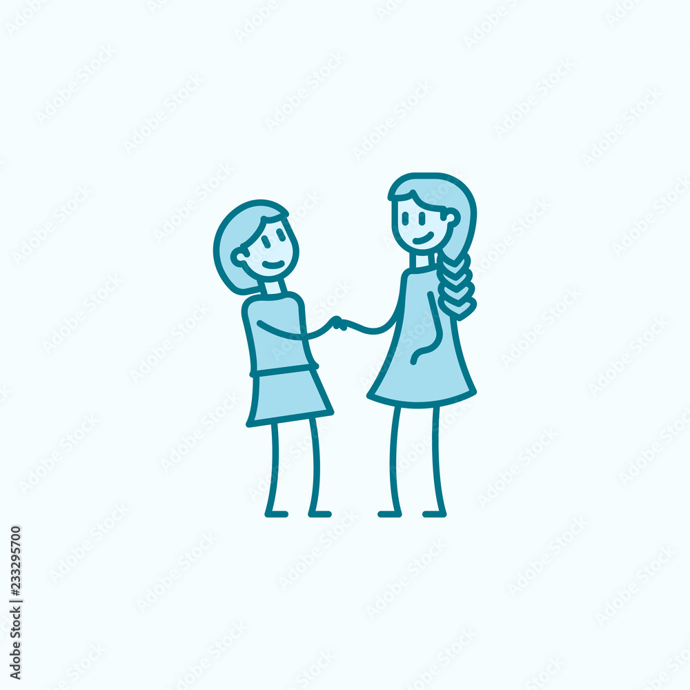 friendship of classmates 2 colored line icon. Simple colored element illustration. friendship of classmates outline symbol design from friendship set friendship of classmates 2 colored line icon. Simple colored element illustration. friendship of classmates outline symbol design from friendship set